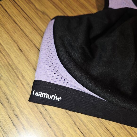 GLAMORISE SPORT Sz 46G NWOT Plus Size MagicLift Purple Black Sports Bra Wireless - Picture 3 of 10